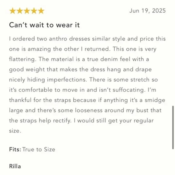 NWT Anthropologie Pilcro Square-Neck Seamed Chambray Midi Dress XS‎ - Picture 7 of 11